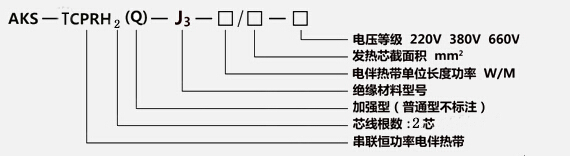 串聯(lián)恒功率電伴熱帶型號分類